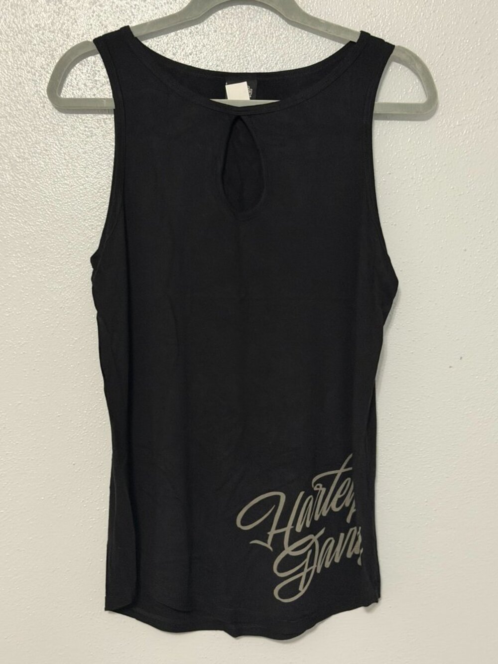 Women's Black Harley Davidson Tank Top w/ Keyhole Neckline